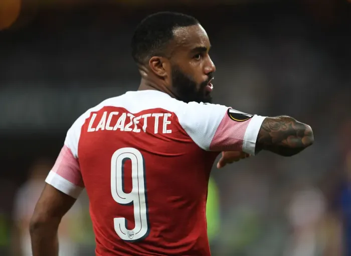 Framed Print : Arsenal's Alexandre Lacazette in UEFA Europa League Final Against Chelsea, Baku 2019