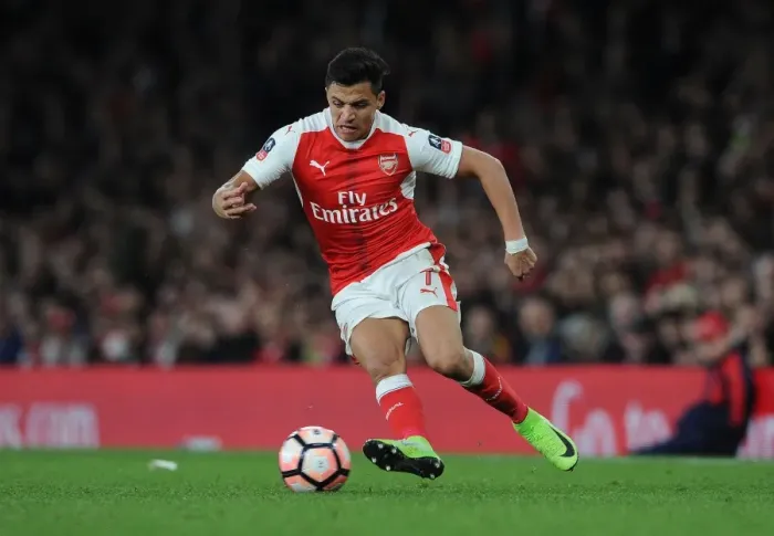 Framed Print : Arsenal's Alexis Sanchez in Action against Lincoln City during The Emirates FA Cup Quarter-Final