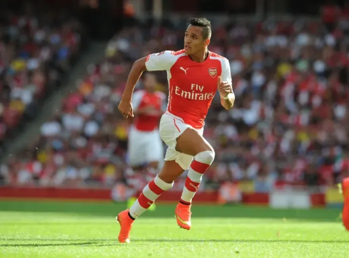 Framed Print : Arsenal's Alexis Sanchez in Action against AS Monaco, Emirates Cup 2014