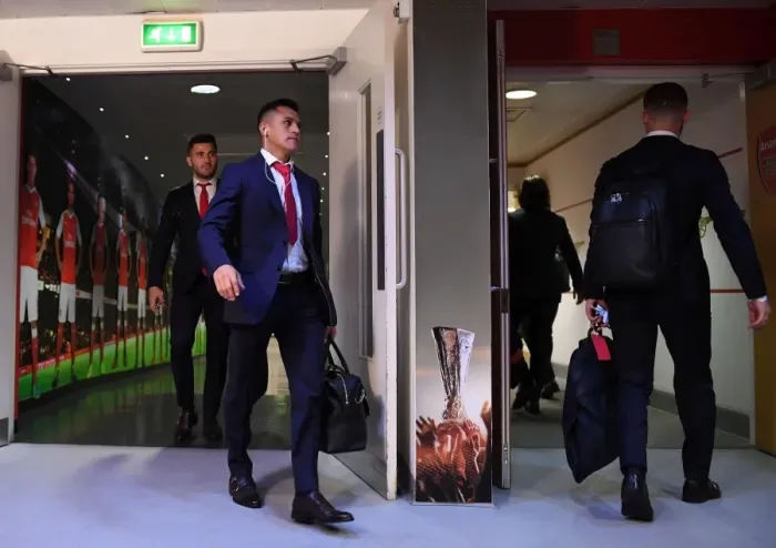 Framed Print : Arsenal's Alexis Sanchez Arrives at Emirates Stadium for Arsenal FC vs. 1. FC Koeln UEFA Europa League Match