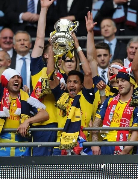 Arsenal's Alexis Sanchez Celebrates FA Cup Victory over Aston Villa (2015)