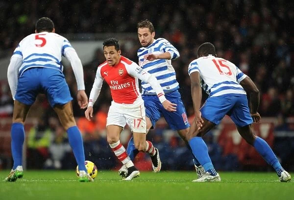 Arsenal's Alexis Sanchez Faces Off Against QPR Trio: Onuoha, Kranjcar, and Ferdinand