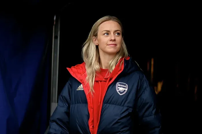 Framed Print : Arsenal's Amanda Ilestedt Inspects Prenton Park Ahead of Liverpool vs Arsenal Women's Super League Clash