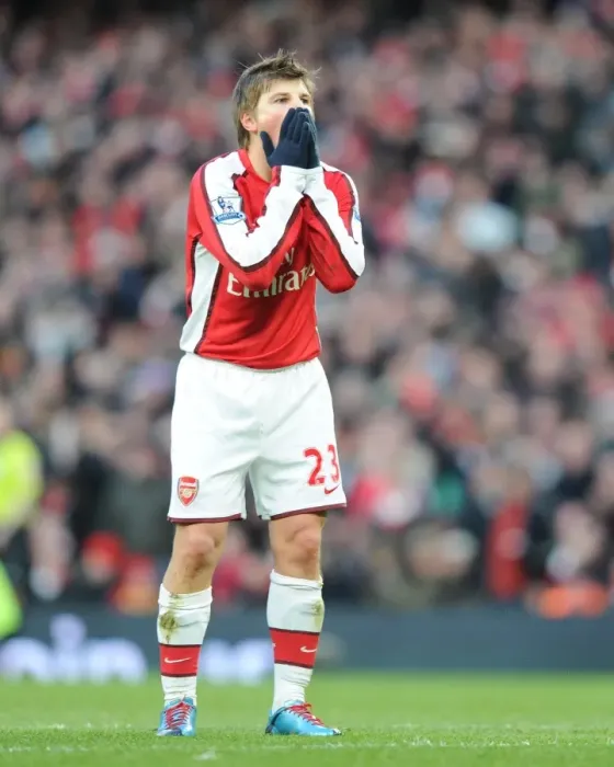 Framed Print : Arsenal's Andrey Arshavin Faces Manchester United in Arsenal 1:3 Premier League Defeat, Emirates Stadium, 2010
