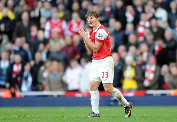 Arsenal's Andrey Arshavin Scores in 2:0 Victory over Wolverhampton Wanderers in the Barclays Premier League