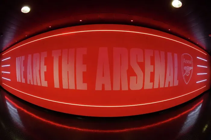 Framed Print : Arsenal's We Are The Arsenal Tunnel Slogan: Arsenal FC vs Chelsea FC, Premier League 2022-23, Emirates Stadium