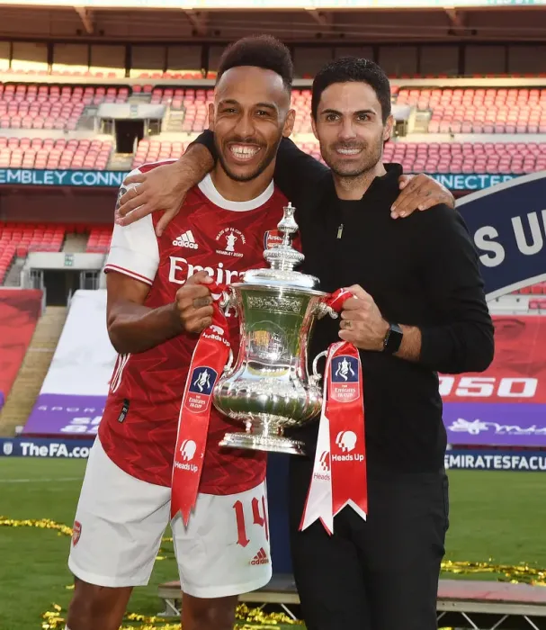 Framed Print : Arsenal's Arteta and Aubameyang Celebrate FA Cup Victory Over Chelsea in Empty Wembley Stadium Framed Print : Arsenal's Arteta and Aubameyang Celebrate FA Cup Victory Over Chelsea in Empty Wembley Stadium