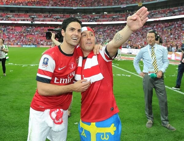 Arsenal's Arteta and Cazorla Celebrate FA Cup Victory