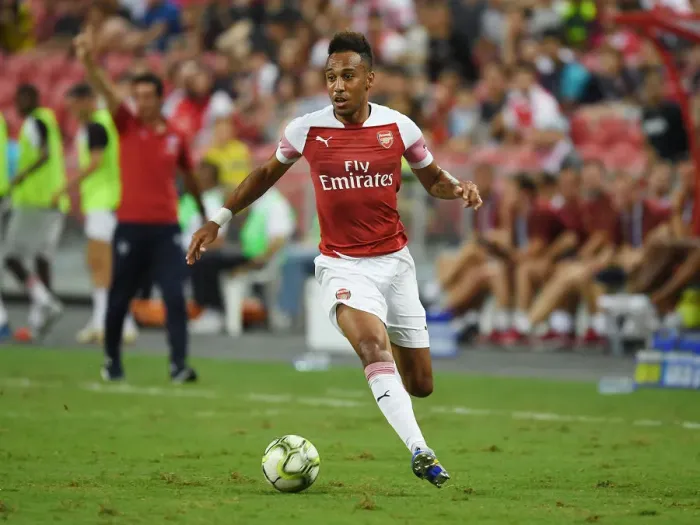 Framed Print : Arsenal's Aubameyang in Action Against Atletico Madrid, International Champions Cup 2018 Framed Print : Arsenal's Aubameyang in Action Against Atletico Madrid, International Champions Cup 2018