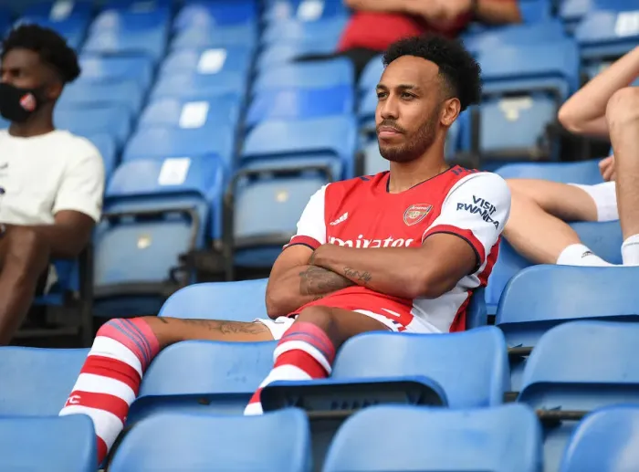 Framed Print : Arsenal's Aubameyang in Action against Rangers in Glasgow Pre-Season Friendly