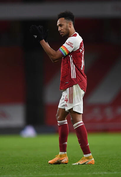 Arsenal's Aubameyang Celebrates with Fans: Arsenal's Victory over Burnley (2020-21)