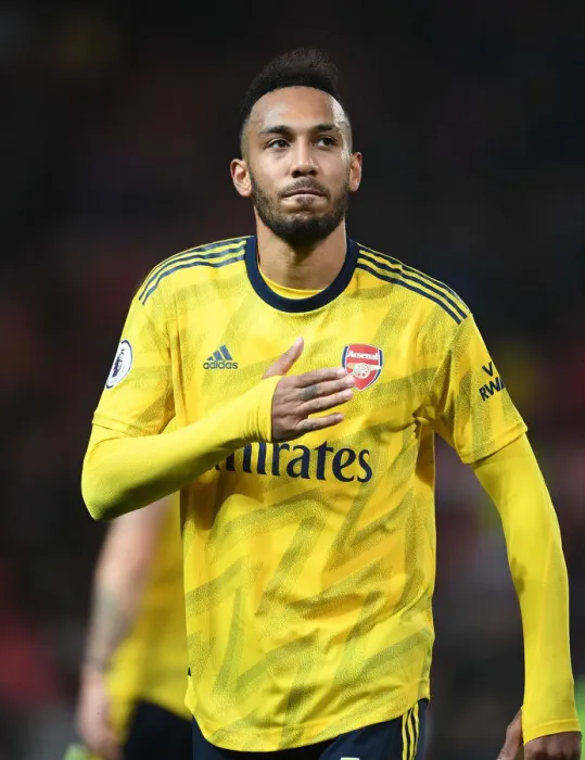 Framed Print : Arsenal's Aubameyang Celebrates Victory over Manchester United with Fans Framed Print : Arsenal's Aubameyang Celebrates Victory over Manchester United with Fans