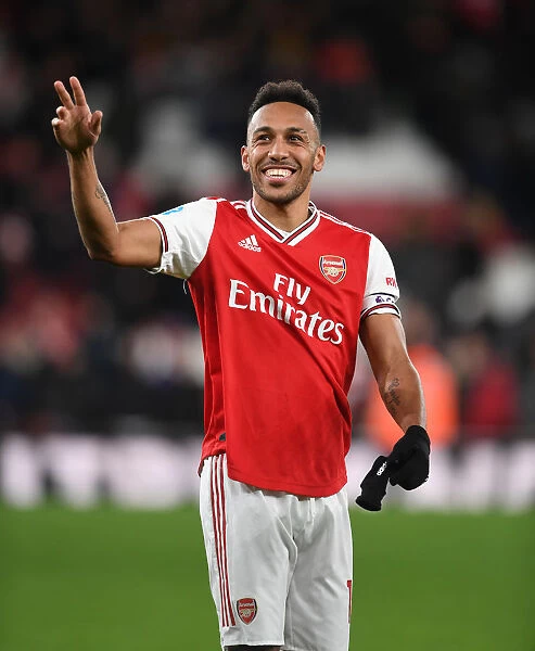 Arsenal's Aubameyang Celebrates Victory Over Newcastle United in Premier League