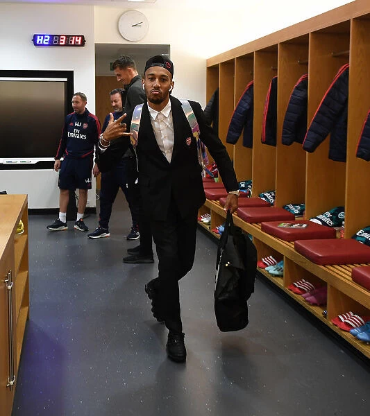 Arsenal's Aubameyang in the Changing Room Before Arsenal vs Crystal Palace (2019-20)
