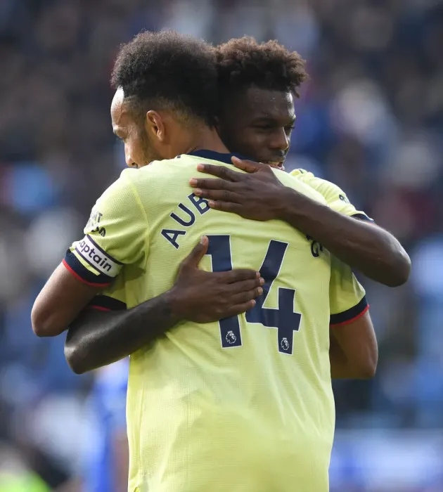 Framed Print : Arsenal's Aubameyang Embraces Nuno Tavares: Leicester City vs. Arsenal, Premier League 2021-22 Framed Print : Arsenal's Aubameyang Embraces Nuno Tavares: Leicester City vs. Arsenal, Premier League 2021-22