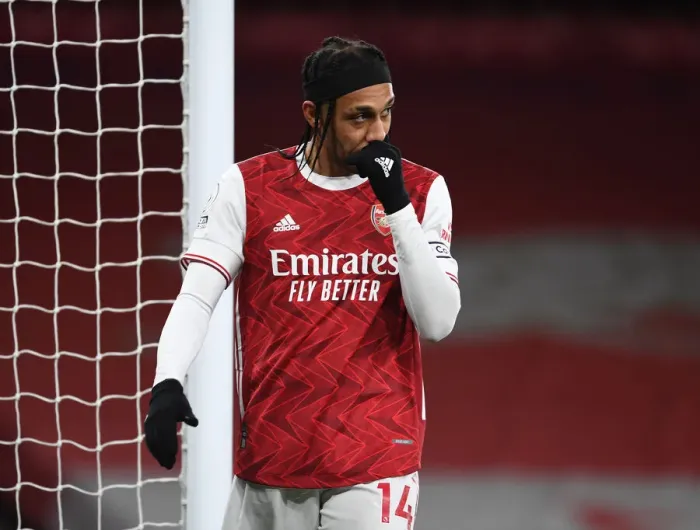 Framed Print : Arsenal's Aubameyang Faces Liverpool in Empty Emirates Stadium, Premier League 2021 Framed Print : Arsenal's Aubameyang Faces Liverpool in Empty Emirates Stadium, Premier League 2021