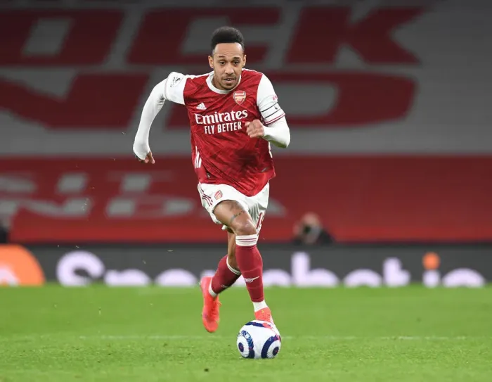 Framed Print : Arsenal's Aubameyang Faces Manchester City in Empty Emirates Stadium - Premier League 2021