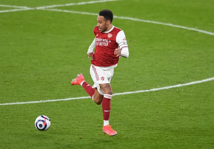 Framed Print : Arsenal's Aubameyang Faces Manchester City in Empty Emirates Stadium - Premier League 2021