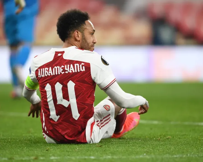Framed Print : Arsenal's Aubameyang Fights for Europa League Victory Amidst Emirates Stadium's Empty Seats: Arsenal vs. Olympiacos Amidst Pandemic Restrictions Framed Print : Arsenal's Aubameyang Fights for Europa League Victory Amidst Emirates Stadium's Empty Seats: Arsenal vs. Olympiacos Amidst Pandemic Restrictions