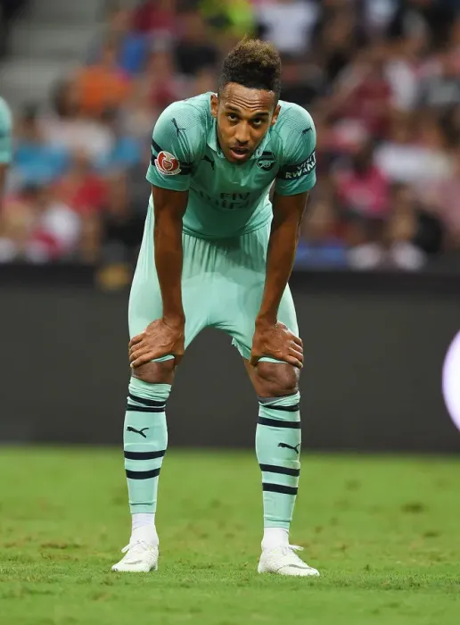 Framed Print : Arsenal's Aubameyang Goes Head-to-Head Against PSG in 2018 International Champions Cup