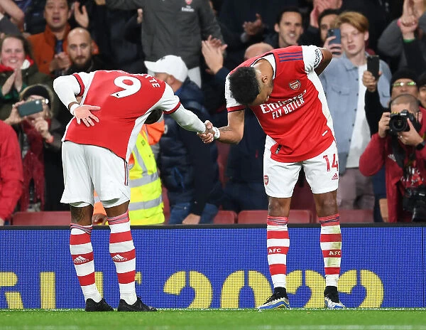 Arsenal's Aubameyang and Lacazette: A Goal Scoring Duo in Action against Aston Villa (2021-22)