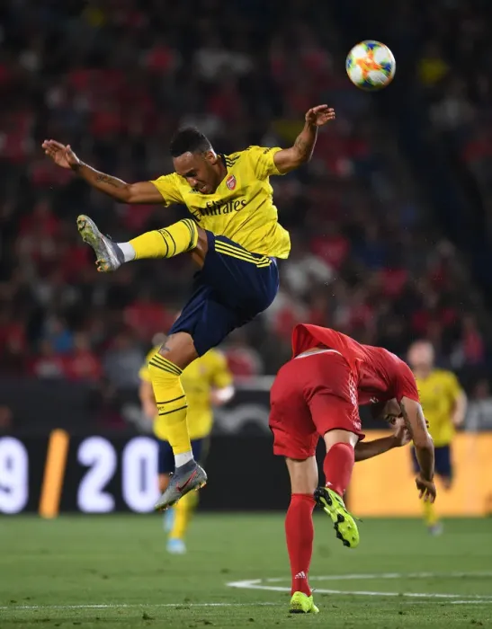 Framed Print : Arsenal's Aubameyang Leads the Charge: Arsenal vs. Bayern Munich in 2019 International Champions Cup Framed Print : Arsenal's Aubameyang Leads the Charge: Arsenal vs. Bayern Munich in 2019 International Champions Cup