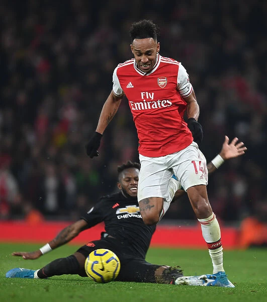 Arsenal's Aubameyang Outmaneuvers Manchester United's Fred in Premier League Showdown