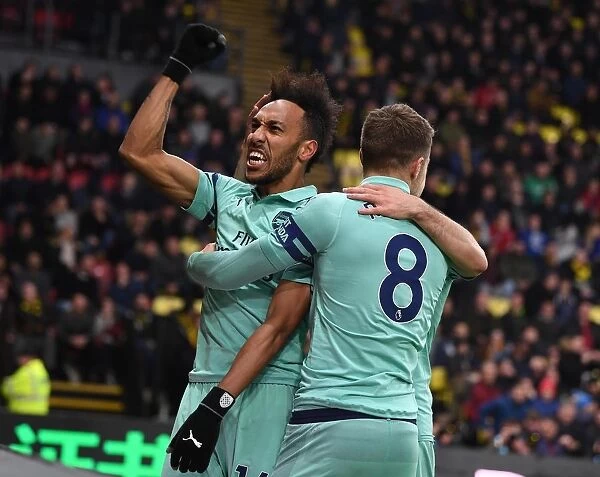 Arsenal's Aubameyang and Ramsey: United in Victory - Goal Celebration vs. Watford (2018-19)