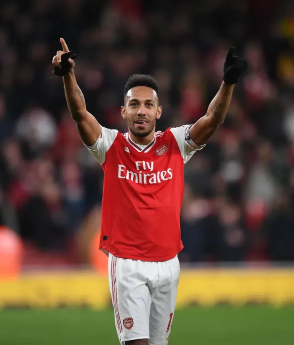 Framed Print : Arsenal's Aubameyang Reacts After Arsenal v Everton Premier League Clash (2019-20)
