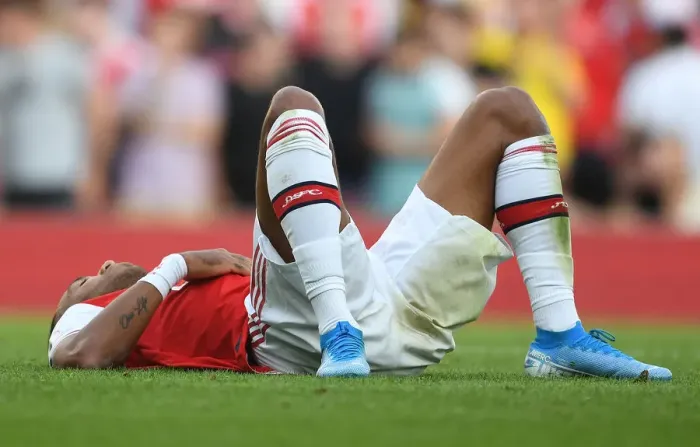 Framed Print : Arsenal's Aubameyang Reacts After Arsenal vs. Tottenham Premier League Clash (2019-20) Framed Print : Arsenal's Aubameyang Reacts After Arsenal vs. Tottenham Premier League Clash (2019-20)