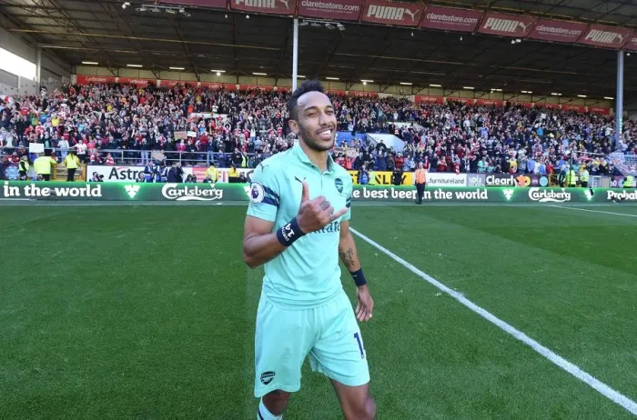Framed Print : Arsenal's Aubameyang Reacts After Burnley Clash: 2018-19 Premier League Framed Print : Arsenal's Aubameyang Reacts After Burnley Clash: 2018-19 Premier League