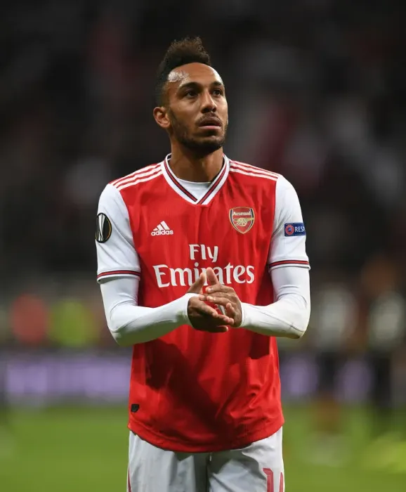 Framed Print : Arsenal's Aubameyang Reacts After Europa League Clash with Eintracht Frankfurt Framed Print : Arsenal's Aubameyang Reacts After Europa League Clash with Eintracht Frankfurt