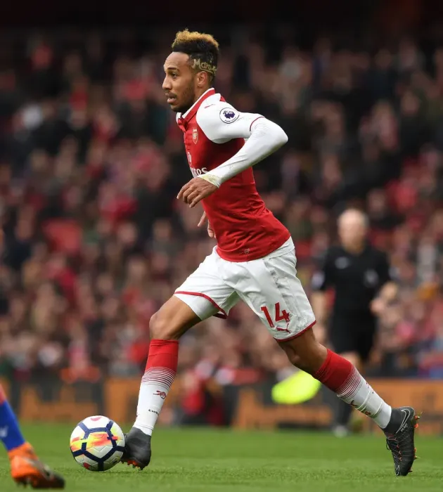 Framed Print : Arsenal's Aubameyang Scores in April Showdown vs. Stoke City
