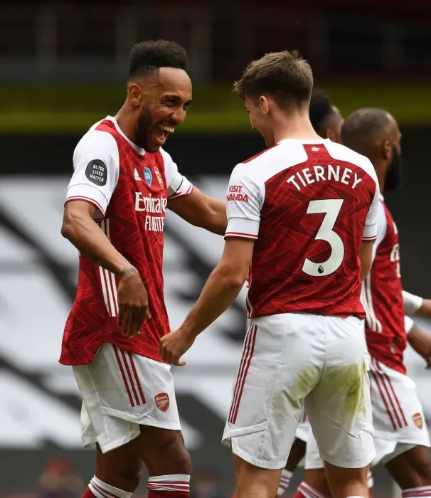 Framed Print : Arsenal's Aubameyang Scores Brace: 3-0 Victory Over Watford (Premier League, 2019-20)