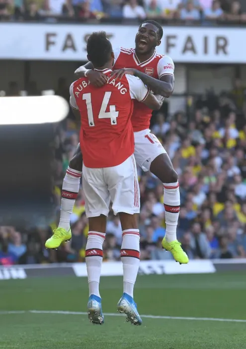 Framed Print : Arsenal's Aubameyang Scores Brace: Arsenal's Victory Over Watford (2019-20) Framed Print : Arsenal's Aubameyang Scores Brace: Arsenal's Victory Over Watford (2019-20)