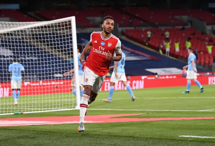 Framed Print : Arsenal's Aubameyang Scores Brace: FA Cup Semi-Final Victory Over Manchester City