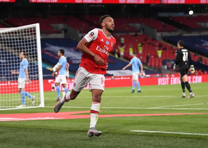 Framed Print : Arsenal's Aubameyang Scores Brace: FA Cup Semi-Final Victory Over Manchester City Framed Print : Arsenal's Aubameyang Scores Brace: FA Cup Semi-Final Victory Over Manchester City