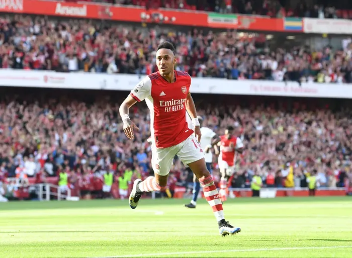 Framed Print : Arsenal's Aubameyang Scores Brace: Gunners Defeat Tottenham in 2021-22 Premier League Showdown Framed Print : Arsenal's Aubameyang Scores Brace: Gunners Defeat Tottenham in 2021-22 Premier League Showdown