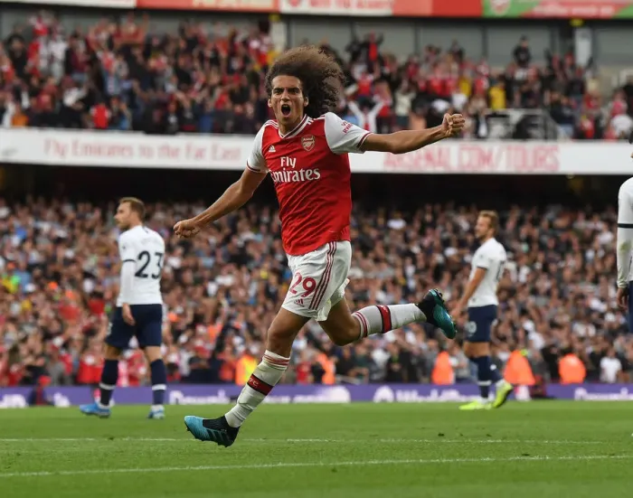 Framed Print : Arsenal's Aubameyang Scores Brace Against Tottenham: Guendouzi's Euphoric Reaction (2019-20 Premier League)