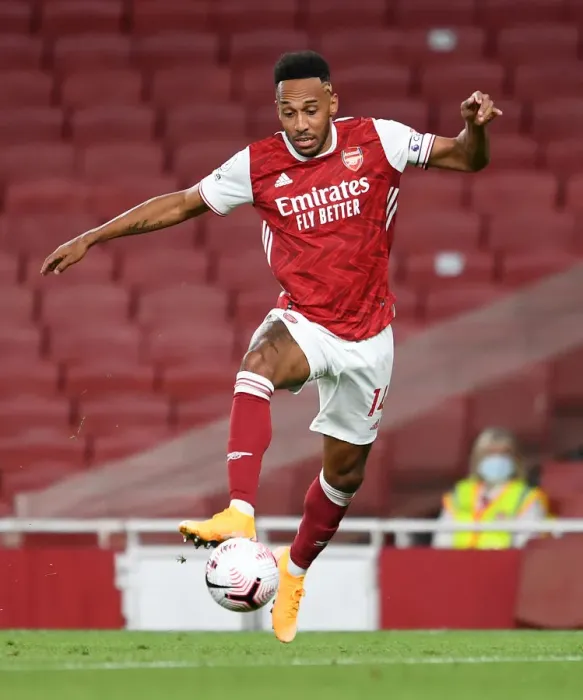 Framed Print : Arsenal's Aubameyang Scores Brilliant Goals: Arsenal Victorious over West Ham United (2020-21)