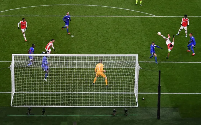 Framed Print : Arsenal's Aubameyang Scores Decisive Goal Against Olympiacos in Europa League Framed Print : Arsenal's Aubameyang Scores Decisive Goal Against Olympiacos in Europa League