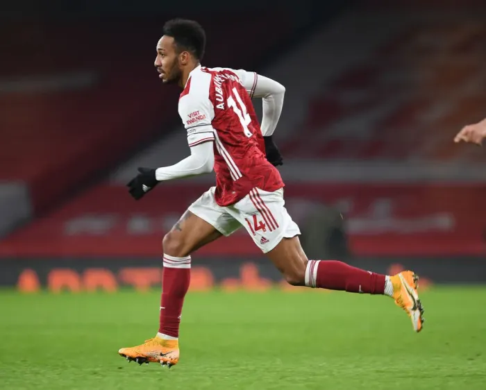 Framed Print : Arsenal's Aubameyang Scores in Empty Emirates: Arsenal vs Crystal Palace, Premier League 2021