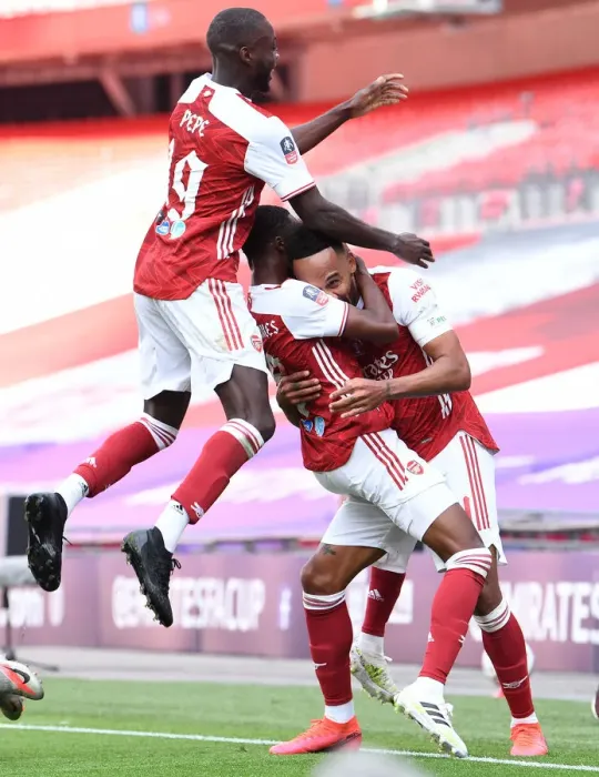 Framed Print : Arsenal's Aubameyang Scores in Empty FA Cup Final Against Chelsea