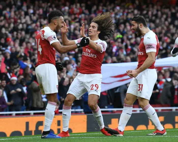 Framed Print : Arsenal's Aubameyang Scores First Goal, Celebrates with Guendouzi and Kolasinac vs Burnley (2018-19) Framed Print : Arsenal's Aubameyang Scores First Goal, Celebrates with Guendouzi and Kolasinac vs Burnley (2018-19)