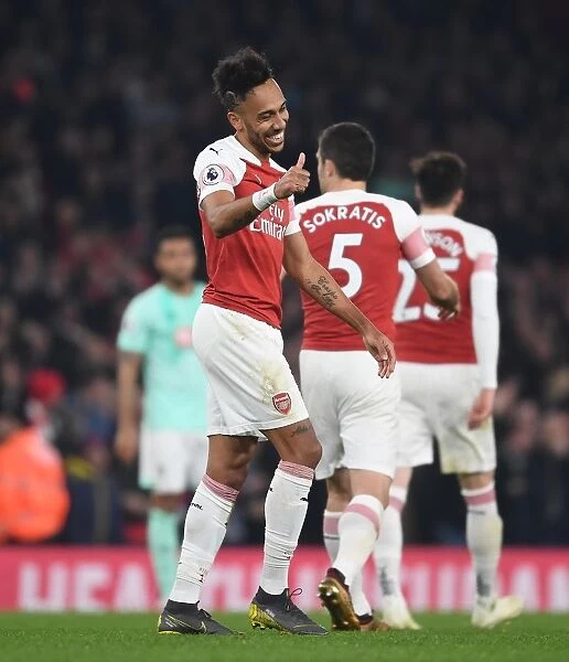 Arsenal's Aubameyang Scores Fourth Goal in Arsenal v Bournemouth Match, 2018-19 Season