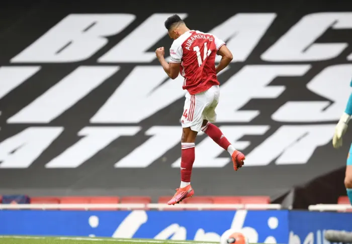 Framed Print : Arsenal's Aubameyang Scores Hat-Trick in 2019-20 Premier League: Arsenal v Watford Framed Print : Arsenal's Aubameyang Scores Hat-Trick in 2019-20 Premier League: Arsenal v Watford