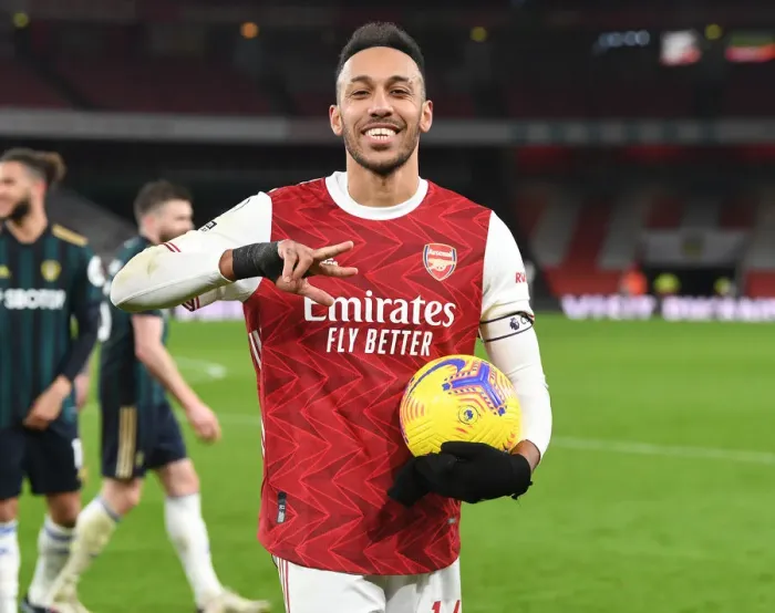 Framed Print : Arsenal's Aubameyang Scores Hat-Trick: Arsenal Victory over Leeds United in Premier League Framed Print : Arsenal's Aubameyang Scores Hat-Trick: Arsenal Victory over Leeds United in Premier League
