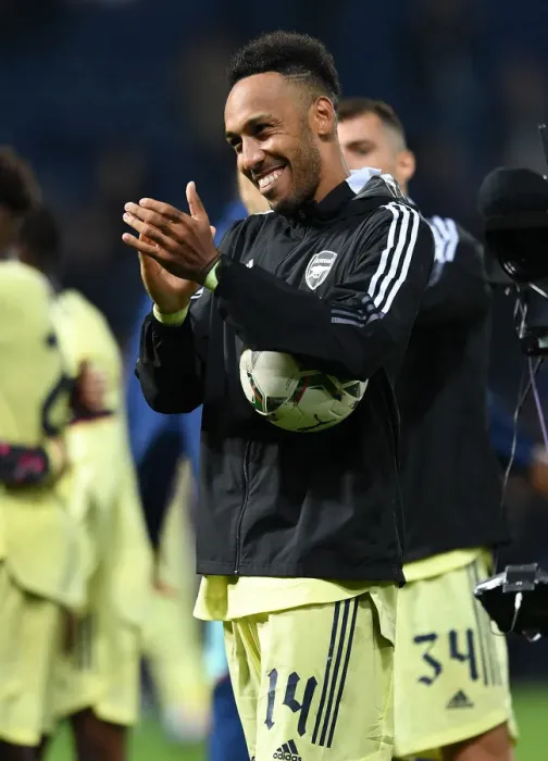 Framed Print : Arsenal's Aubameyang Scores Hat-Trick in Carabao Cup Victory over West Bromwich Albion