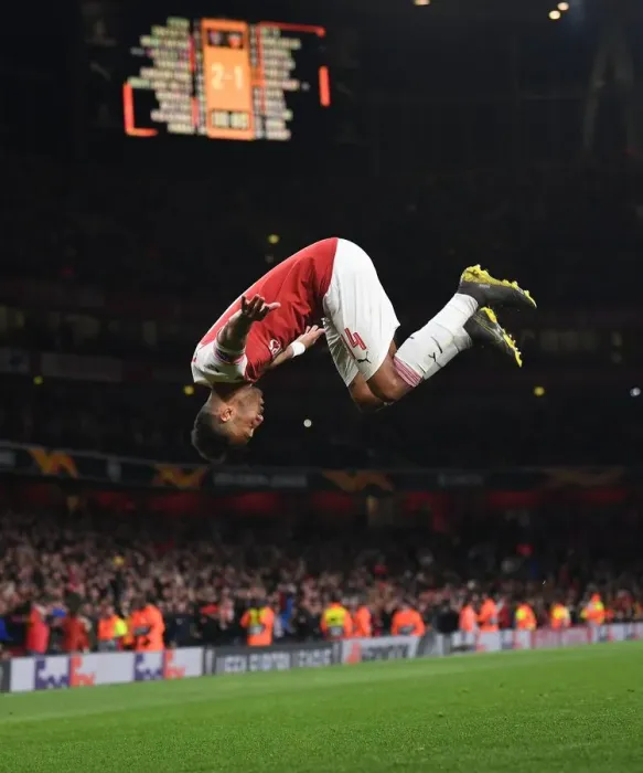 Framed Print : Arsenal's Aubameyang Scores Hat-Trick: Dominating Europa League Semi-Final vs Valencia Framed Print : Arsenal's Aubameyang Scores Hat-Trick: Dominating Europa League Semi-Final vs Valencia