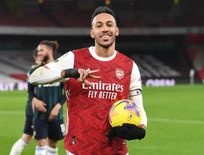 Framed Print : Arsenal's Aubameyang Scores Hat-Trick in Premier League Clash Against Leeds United Framed Print : Arsenal's Aubameyang Scores Hat-Trick in Premier League Clash Against Leeds United